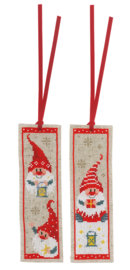 Christmas Gnomes Aida Bookmarks Cross Stitch Kit Vervaco