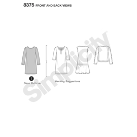 8375 A Simplicity Naaipatroon | Jurk of shirt met variaties XXS-XXL