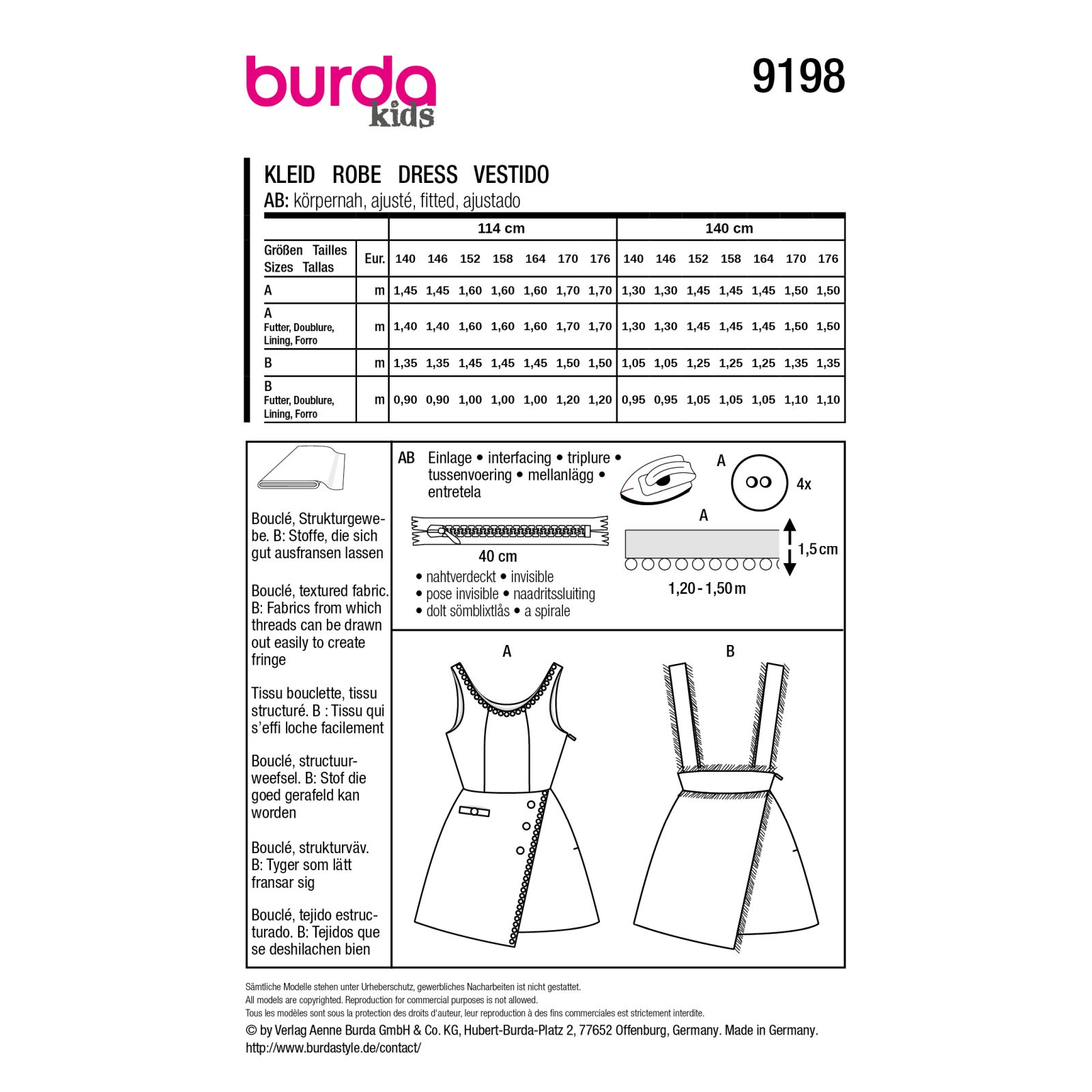 9198 Burda Naaipatroon | Jurk in variatie