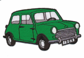 groene Mini Cooper opstrijkbare applicatie
