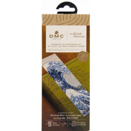 The Great Wave British Museum Aida Bookmark Cross Stitch Kit DMC