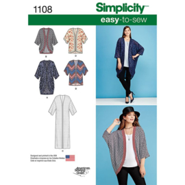 1108 A Simplicity Naaipatroon | Kimono met Variatie  maat XXS - XXL