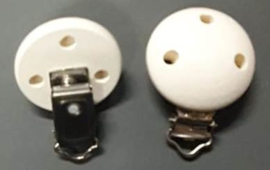 White Big Wooden Pacifier Clip