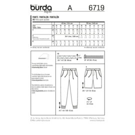 6719 Burda Naaipatroon | Broek in variaties