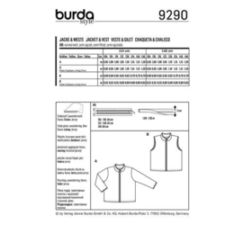 9290 Burda Naaipatroon | Jack en bodywarmer