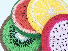 Fruity Potcoasters Crochet Durable Double Four