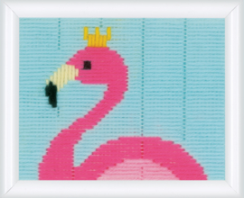 Flamingo Spansteek Vervaco Voorbedrukt Stramien Pakket