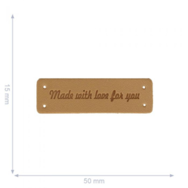 Made with Love For You Leren Label