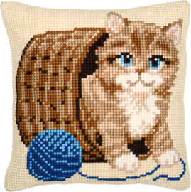 Cat Canvas Cushion Vervaco