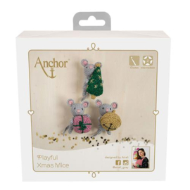 Playful Xmas Mice Crochet kit Anchor