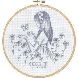 Cecile | Aida telpakket met borduurring | Permin