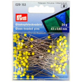 Glass-Headed Pins 43x0.6mm/1.7"x0.02" Prym