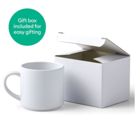 Ceramic Mug Blank White Stackable 300ml (4pcs)