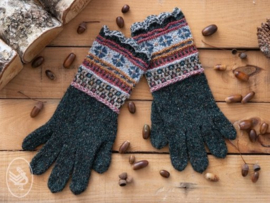 Fair Isle gloves Knitted Durable Forest