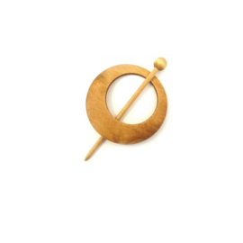 Large Round Wooden Shawl Pin