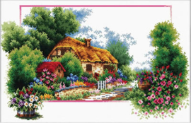 English Cottage Lane | Voorbedrukt borduurpakket | Needle Art