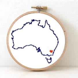 Australië Borduurpatroon Studio Koekoek