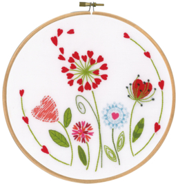 Flowers With Embroidery Hoop Vervaco