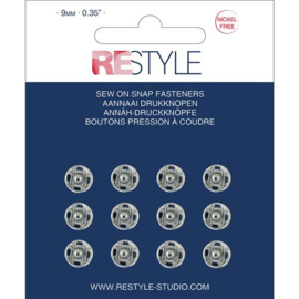 9mm Zilveren Aannaaidrukknopen | Restyle
