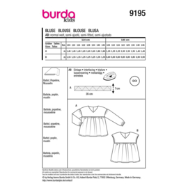 9195 Burda naaipatroon - Blouse in variatie
