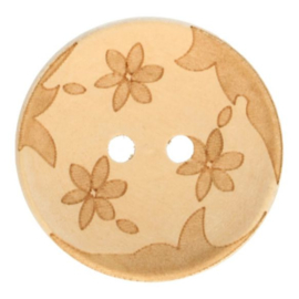 20mm Wooden Laser Flower Button