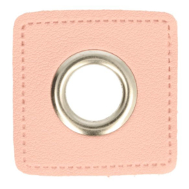 Pink 8mm Nickel Faux Leather Square Eyelet