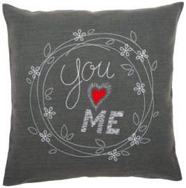 You & Me Embroidery Cushion Vervaco