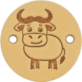 Koe - 2cm ronde leren labels Durable