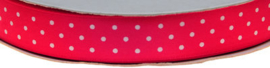 Fuchsia 15mm/0.6" Double Sided Satin Ribbon with Dots