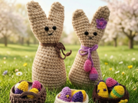 Paaskonijntjes - Gehaakt - Durable Velvet & Coral