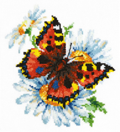 Butterfly and Daisies Aida Magic Needle Telpakket