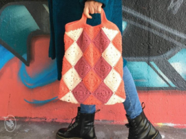Not Your Typical Harlequin Shopping Bag Crochet Durable Double Four