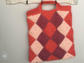 Not Your Typical Harlequin Shopping Bag Crochet Durable Double Four