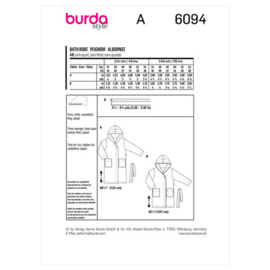 6094 Burda Naaipatroon | Bad jas in variaties