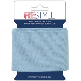 259 licht blauw uni boord - 7 cm x 135 cm - Restyle