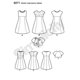 8271 K5 Simplicity Naaipatroon | Jurk en Bolero 7-14