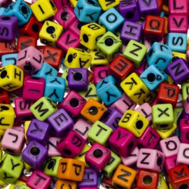 6mm Coloured Letter Beads