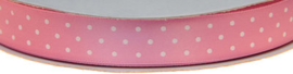 Light Pink 15mm/0.6" Double Sided Satin Ribbon with Dots
