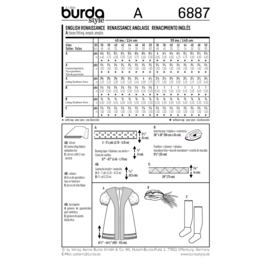 6887 Burda Patroon | Kostuum Engelse Renaissance