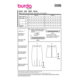 5598 Burda naaipatroon - Rok in variatie