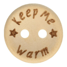 20mm Keep Me Warm Wooden Button