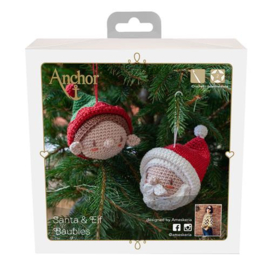 Santa & Elf Baubles Crochet kit Anchor