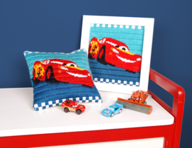 Lightning McQueen Cars Long Stitch Canvas Cushion Vervaco