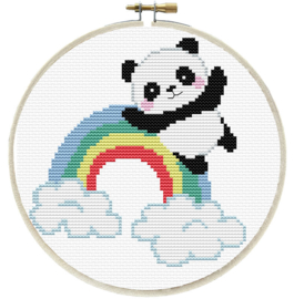 Rainbow Panda | Voorbedrukt Borduurpakket | Ladybird