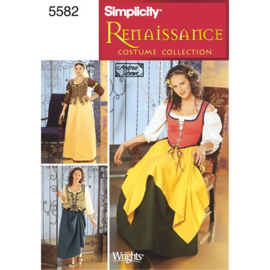 5582 DD Simplicity Sewing Pattern | Misses' Renaissance Costumes 30-36