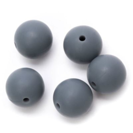 Grey 15mm/0.6" Silicone Beads Durable