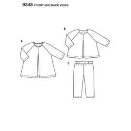 9348 Burda Naaipatroon - Shirtje, legging en jurkje