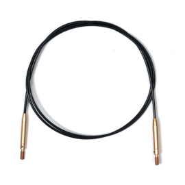 50cm Zwart Swivel stainless steel kabel | 360°| KnitPro
