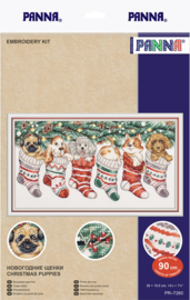 Christmas Puppies Aida Panna Embroidery Kit