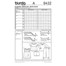 9432 Burda Naaipatroon - Nachtkleding in variaties